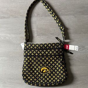 New-Vera Bradley Iowa Hawkeyes Triple Zipper Crossbody Bag